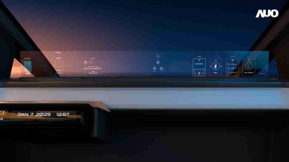 2121非凡无界透明显示接口(Horizon Image Glass)透过车运算方案整合仪表板、、、、中控台及副驾显示器，，一体式全景呈现，，提供乘用者清晰的前方视野、、行车必要信息与娱乐功能
