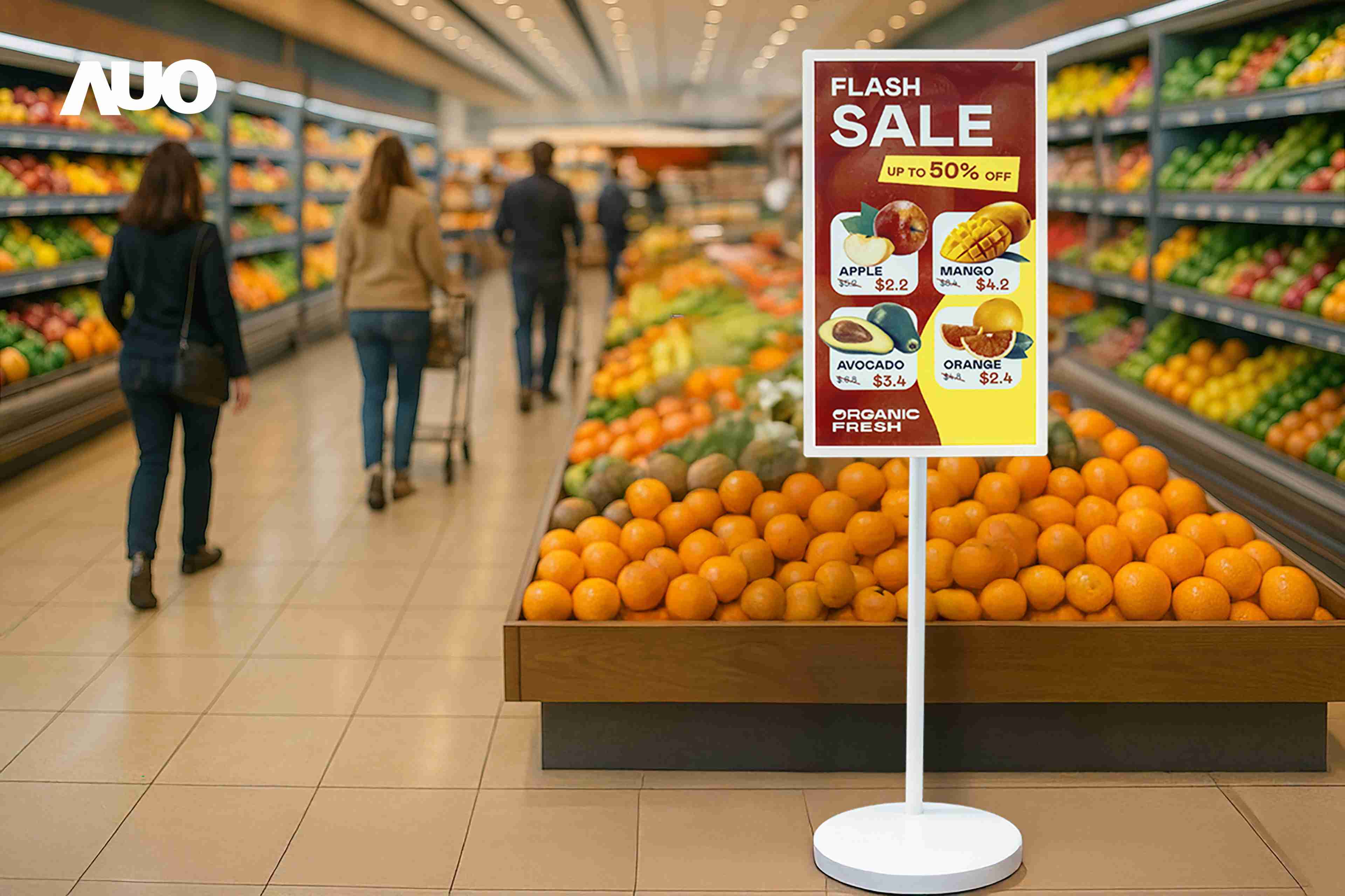 达擎首亮相低功耗、、全彩的〝aecoPost电子纸解决方案〞，，，仅在更新画面时需要微量的电力驱动，，，，无需布建电线的便捷设计，，，，使其可灵活应用、、、、随意置放，，，，并可透过云端或行动装置app，，，，轻松管理及排程广告内容，，，晋升店头营销利器。。